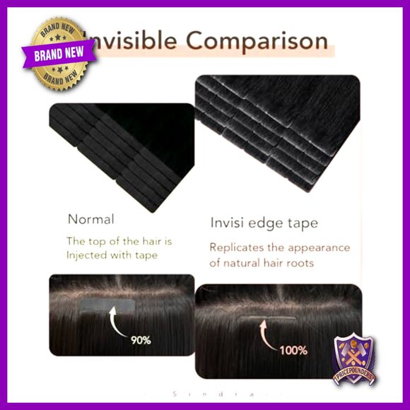 16 Inch Human Hair Tape-In Extensions, 45g 20pcs, Invisible Seamless Blend main image 4